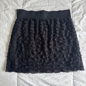 Express Black Textured Mini Skirt